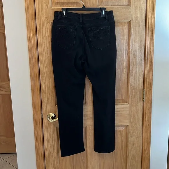 Jones New York Jeans - Beautiful Black Pants - Lexington Straight - Size 12 - Picture 13 of 16